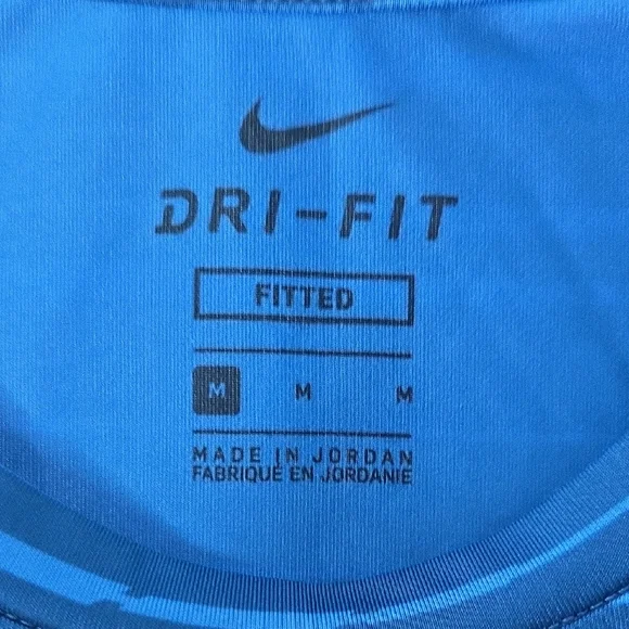 Nike Dri-Fit Men's Blue Striped Short Sleeve Tee - Picture 2 of 3